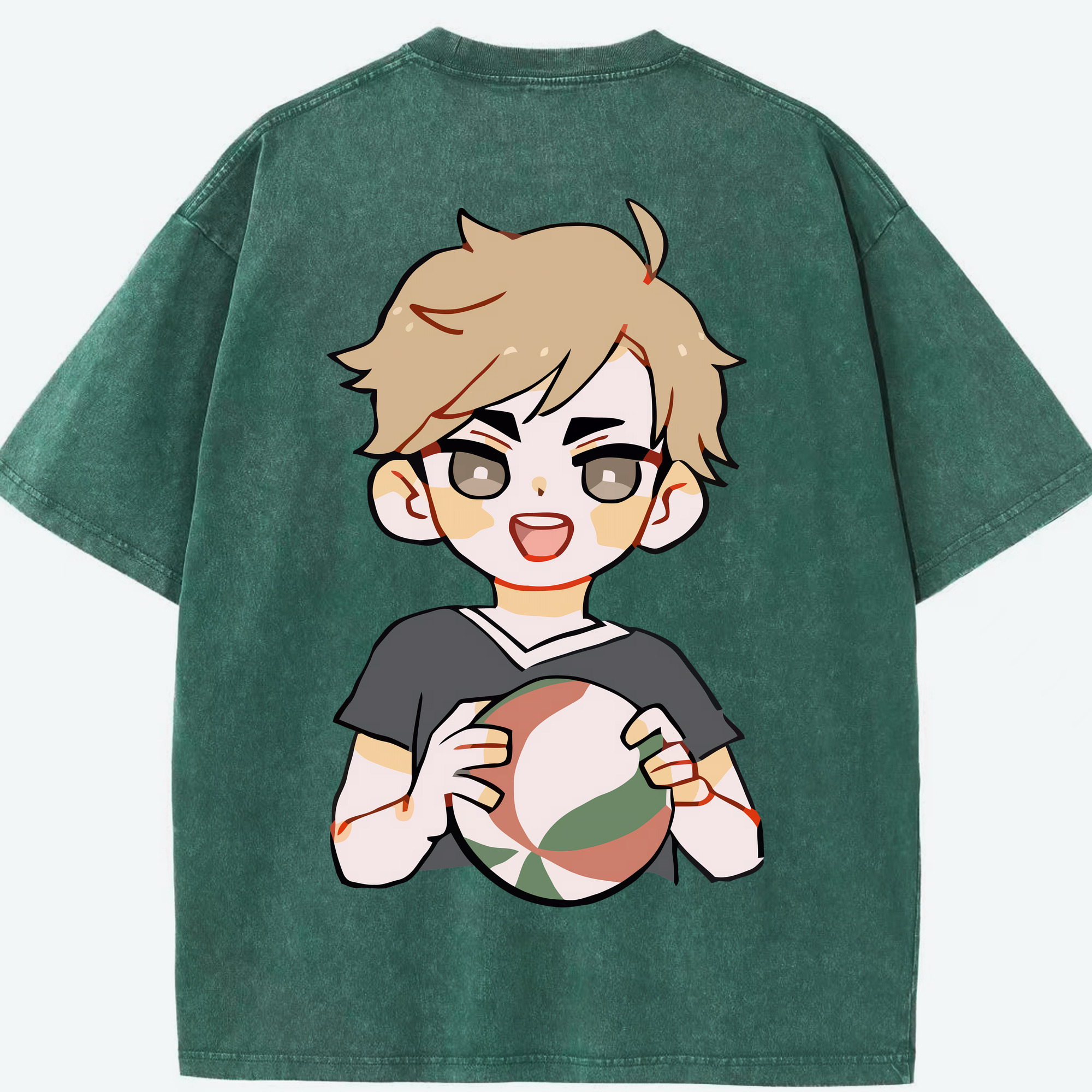 （画像用） ハイキュー!! Haikyu!! 綿100% ヴィンテージ風 半袖Tシャツ（背面プリント）